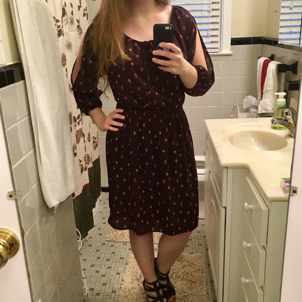 Cold shoulder Maroon Maurice’s dress